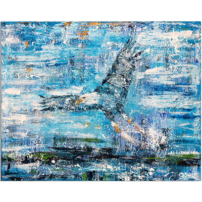 Eagle art. If you want to fly, give up everything that weighs you down. Adelaar. Sneeuwarend. Schilderij. Kunstwerk. Kunst.