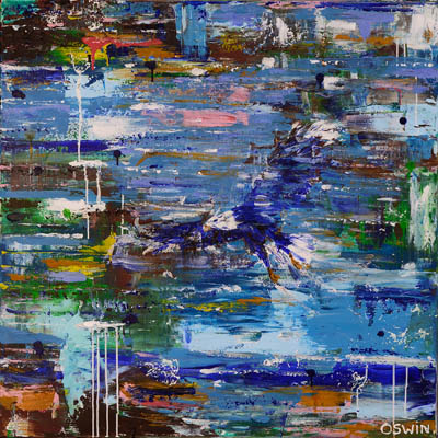 Eagle art. If you want to fly, give up everything that weighs you down. Adelaar. Sneeuwarend. Schilderij. Kunstwerk. Kunst.